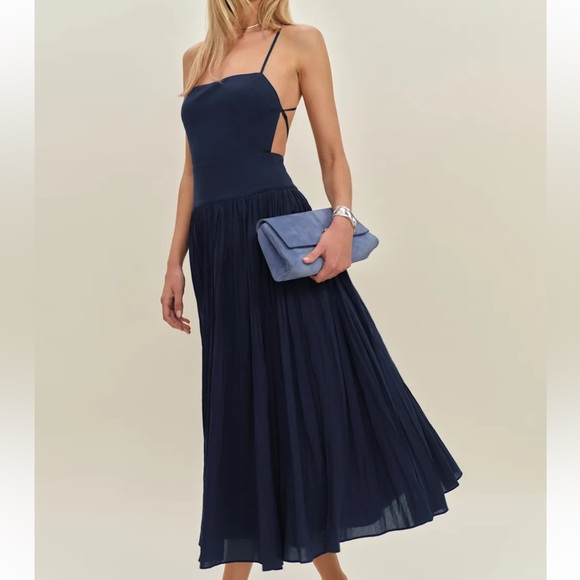 Reformation Perlette Dress in Midnight *NEW*